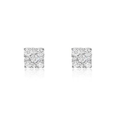 yellow 14k Solid White Gold Diamond Studs 0.22 ctw